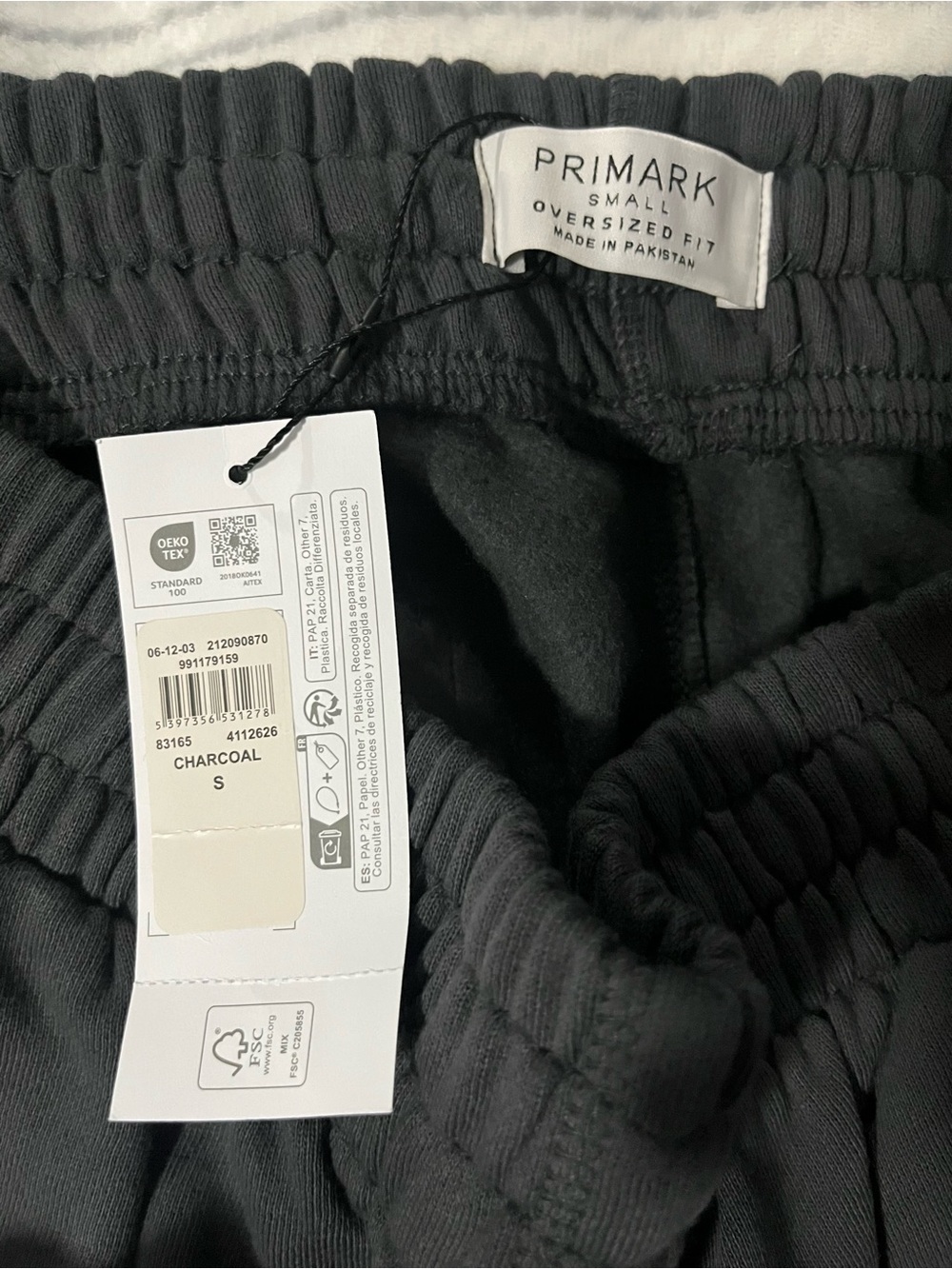Primark Charcoal Men's Joggers - Oversized Fit